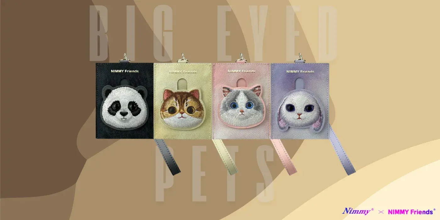 Nimmy portfel na karty czarny/black Big Eyed Pet 2.0 Cat
