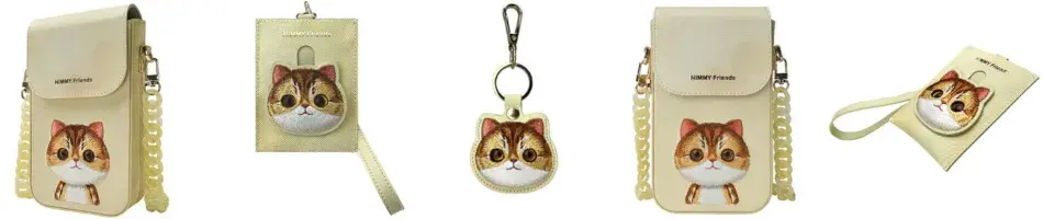 Nimmy Zestaw 3w1 torebka na telefon + portfel + etui na lokalizator czarny/black Big Eyed Pet 2.0 Panda
